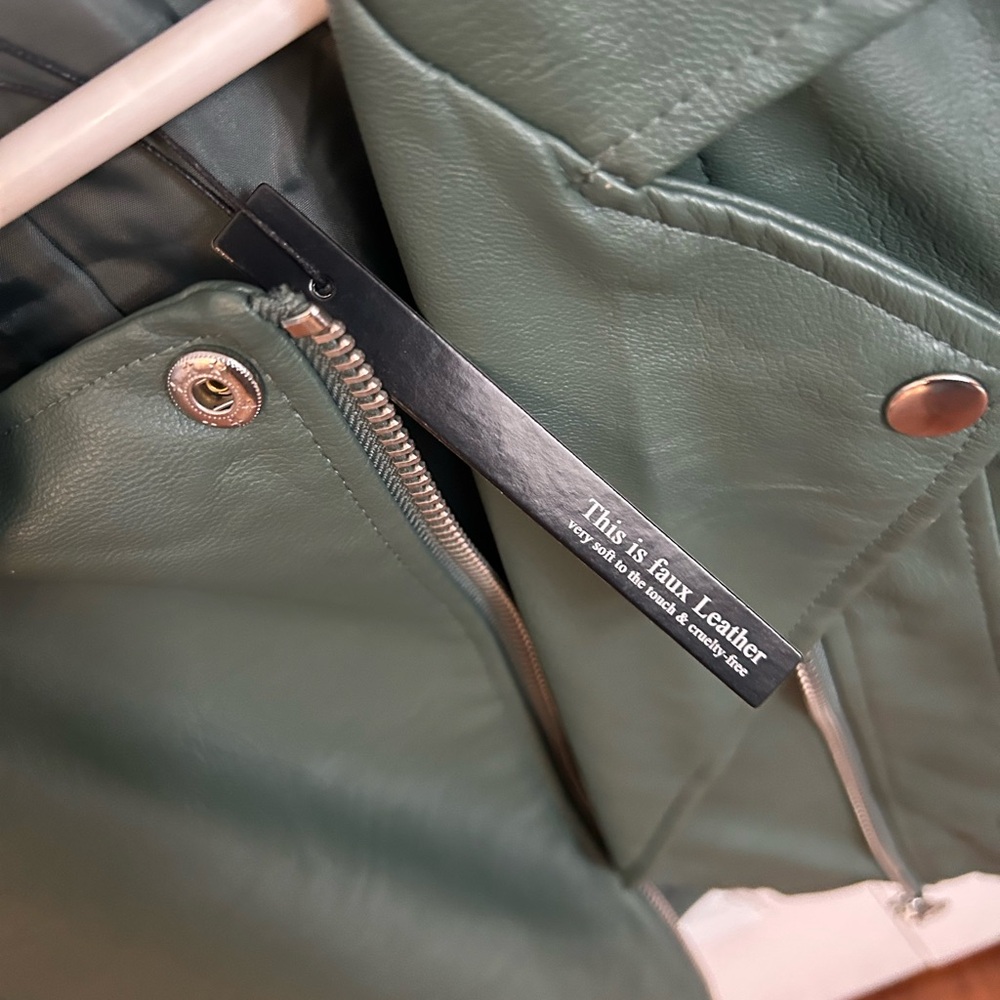Love Tree Sage Leather Jacket - Picture 5 of 5